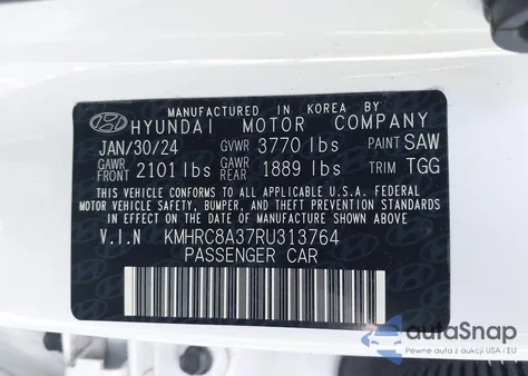 2024 Hyundai Venue Sel from USA, damaged, VIN KMHRC8A37RU313764